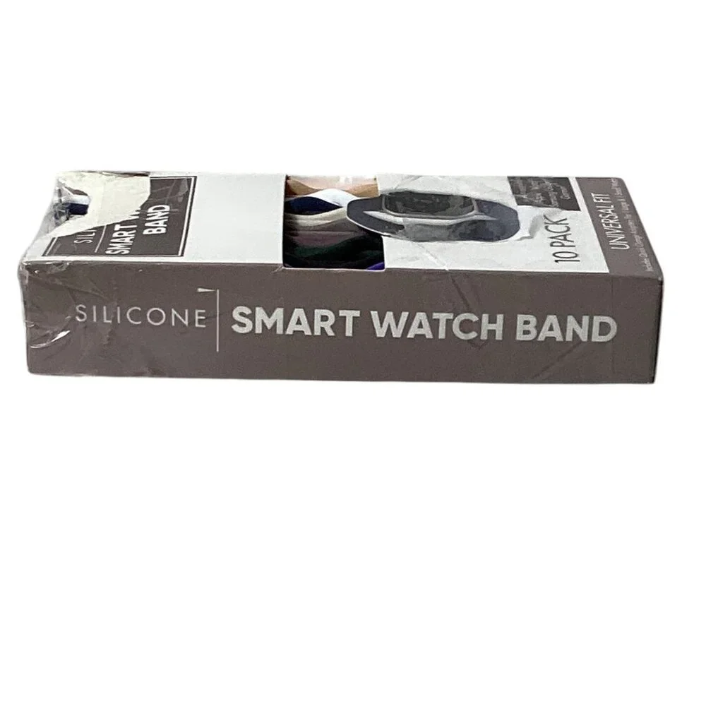 10 Universal Silicone Smart Watch Bands, 10 Colorful, Adjustable Silicone Bands